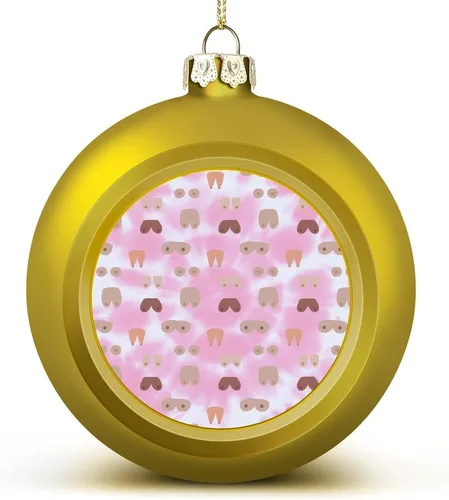 Miniatura 36 de Boobs Funny Shatterproof Matte Christmas Balls for Tree Wreath Home Decor 1PCS