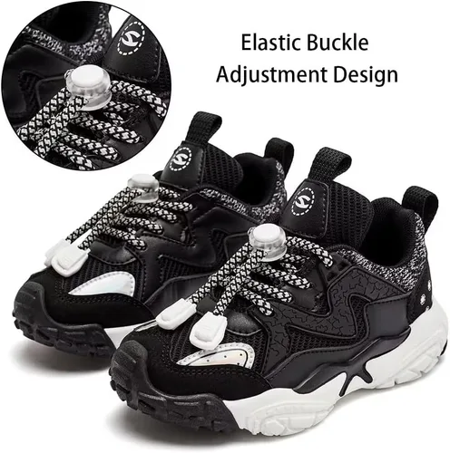 Miniatura 3 de HOBIBEAR Tenis deportivos para correr para niños y niñas, con velcro, ligeros y transpirables (niños pequeñosniños grandes)