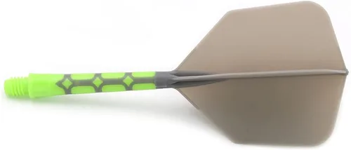 Miniatura 2 de CUESOUL ROST T19 - Astil y vuelos de dardos integrados en forma de gran ala, gris, 33mm - Di adiós a los vuelos de dardos que se caen con eje verde
