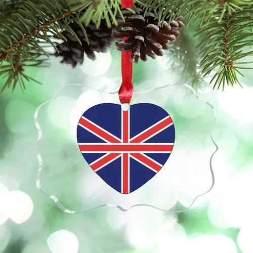 Miniatura 20 de Adorno de Navidad personalizado de la bandera de Venezuela 2023, adornos de corazón para árboles de Navidad, acrílico país, ciudad, recuerdo