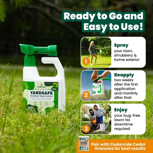 Miniatura 5 de Outdoor YardSafe Mata y repele mosquitos, garrapatas, pulgas, ácaros y más con aceites esenciales naturales, seguro para familias y mascotas
