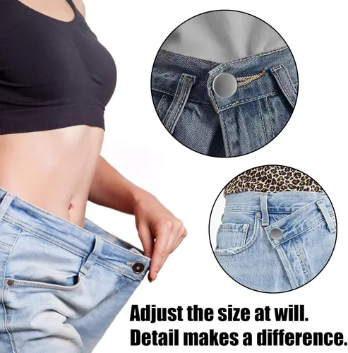 Miniatura 2 de TOOVREN 8 juegos de botones para jeans sueltos, botones de repuesto instantáneos sin costura ni herramientas, ajustables para apretar la cintura