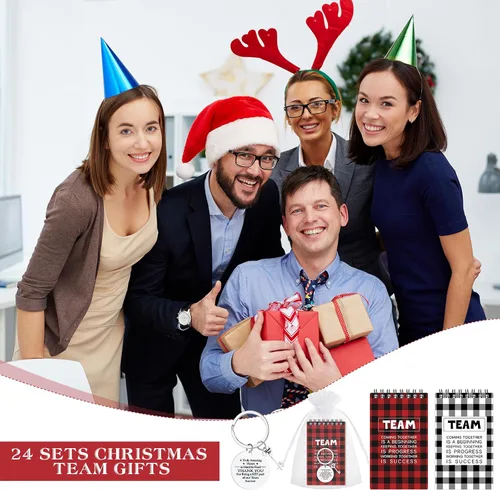 Miniatura 6 de Roowest 24 juegos de regalos de agradecimiento del equipo, cuadernos y llaveros para empleados de oficina, compañeros de trabajo, personal