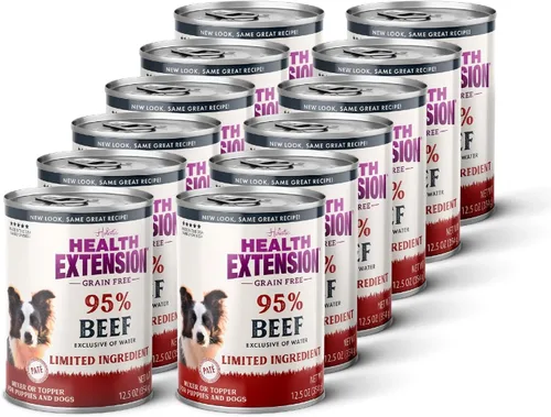 Miniatura 11 de Health Extension Alimento húmedo para perros 95% sin granos de res, receta alta en proteínas, ingredientes limitados, comedores quisquillosos, ideal