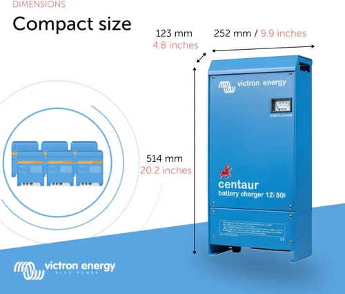 Miniatura 3 de Victron Energy Cargador de batería Centaur de 12 voltios y 80 amperios de 3 bancos