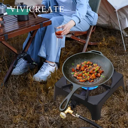 Miniatura 2 de Vivicreate 10000 BTU Propano Jardín Senderismo Campamento Cocina al aire libre Estufa con regulador CSA y manguera de gas