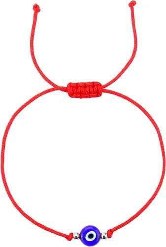 Miniatura 34 de SUMMER LOVE Juego de 4 pulseras contra el mal de ojo, color negro y rojo, protección de la suerte, pulseras ajustables hechas a mano para mujeres