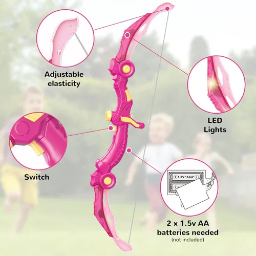 Miniatura 4 de GMAOPHY Paquete de 2 juguetes de arco y flecha para niños de 5, 6, 7, 8, 9, 10, 11, 12 años, cumpleaños para niños, juegos deportivos