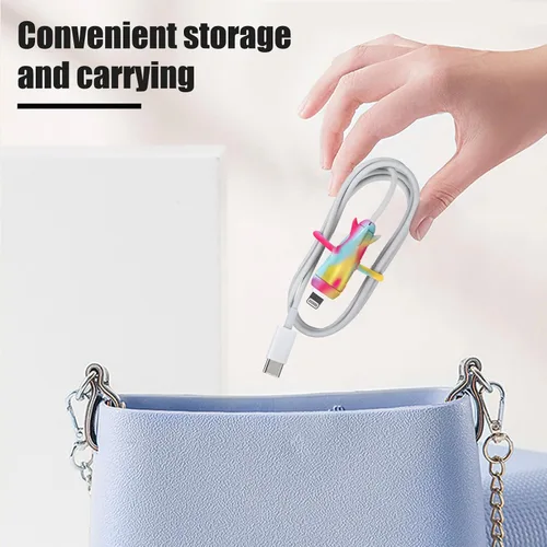 Miniatura 6 de CameCosy Funda protectora de cable 2 en 1 compatible con iPhone, Android, cable USB tipo C, 2 unidades de silicona estirable para ahorro de cables
