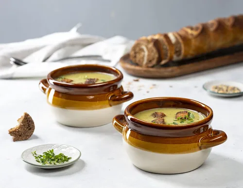 Miniatura 2 de KooK Tazón de Sopa de Cebolla Francesa, Sopa de Cebolla Francesa, Jarra, Tazón Apto para Horno, Cerámica, Asas, Gres, Lavavajillas, Microondas, Apto