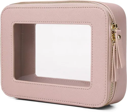 Miniatura 77 de Pinkmik Pequeña bolsa de maquillaje, mini estuche transparente para maquillaje y neceser con cremallera, organizador de bolsos para mujer