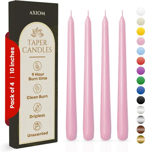 Miniatura 40 de Axiom Candles - Velas cónicas de 10 pulgadas sin goteo - Velas altas sin perfume y sin humo - 9 horas de combustión - Velas cónicas para el hogar