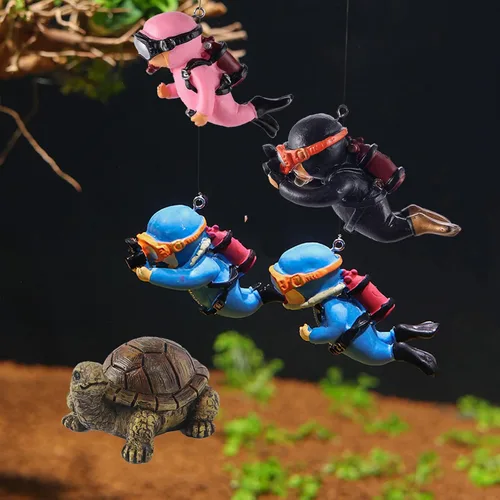Miniatura 8 de ¡Aventura! Lindas decoraciones de pecera, paquete de 3 unidades de decoración flotante para acuario, divertida decoración de pecera, adorno retro