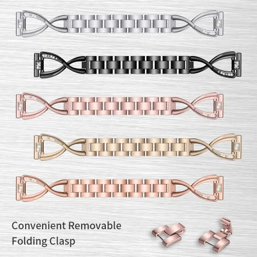 Miniatura 5 de TenCloud Accesorios de pulsera compatibles con Garmin Vivoactive 4S/Vivomove 3S/Forerunner 25S 265S/Venu 2S Bandas de reloj de acero inoxidable