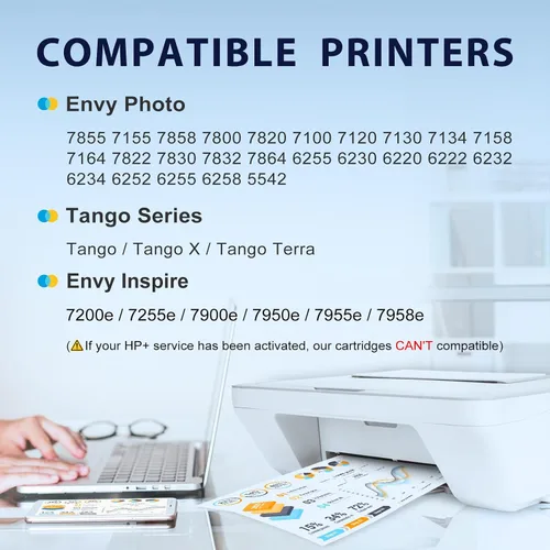Miniatura 2 de myCartridge Cartucho de tinta de repuesto 64 negro y color para HP 64XL cartucho de tinta compatible con HP Envy Photo 7855 7858 7155 7158 7900 7800