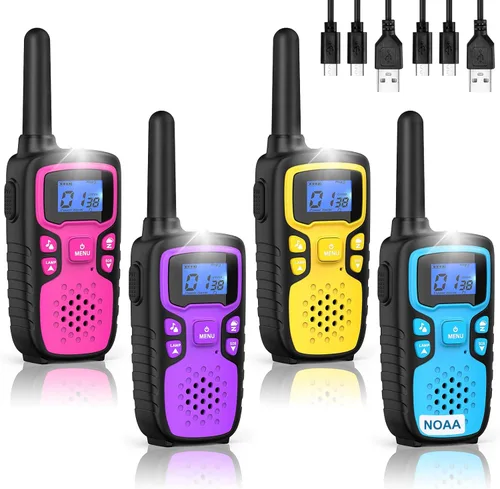 Miniatura 12 de Wishouse Walkie Talkies para Niños Recargables de Largo Alcance, Regalo de Navidad y Cumpleaños para Niños y Niñas de 4 5 6 7 8 9 Años, Equipo