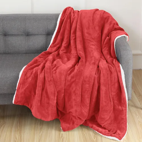 Miniatura 34 de Elegant Comfort Manta de Sofá Reversible de Sherpa Sólida, Manta para Todas las Estaciones - Súper Suave, Acogedora y Afelpada - Manta Decorativa