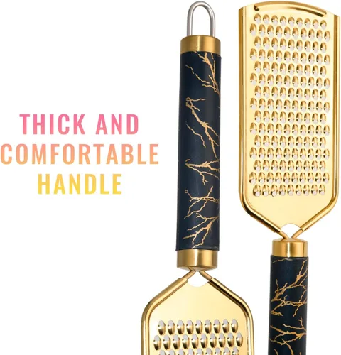Miniatura 6 de Rallador de queso profesional, rallador de queso de acero inoxidable dorado de mano, rallador de manivela de mano, prácticos utensilios de cocina
