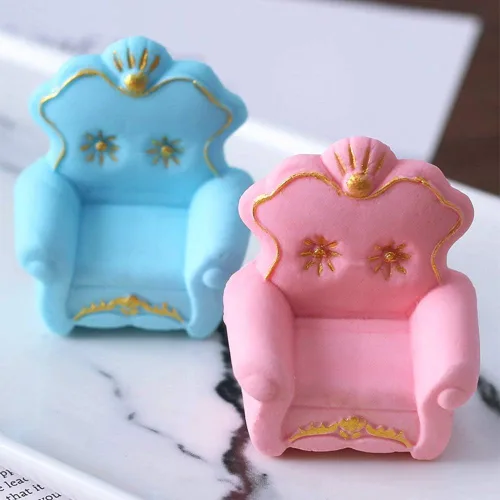 Miniatura 5 de 3D Sofá Silla Molde de Silicona Estilo Europeo Muebles Decoración de Pasteles Moldes de Fondant Pastel Molde de Chocolate Candy Gum Pasta Jabón