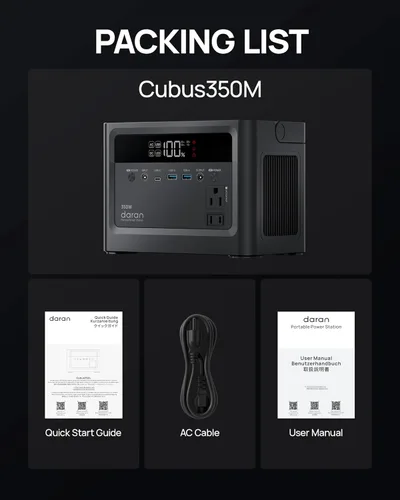 Miniatura 8 de Estación de energía portátil de 350 W, 230.4 Wh, batería LiFePO4 de 110 V, salida de CA de onda sinusoidal pura con carga rápida PD, generador solar