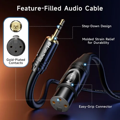 Miniatura 6 de CABLE MATTERS (1/8 pulgadas) Cable desequilibrado de 3.5 mm a XLR (cable XLR a 3.5 mm) macho a hembra