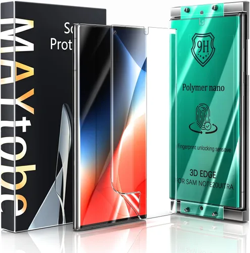 Miniatura 11 de MAYtobe Paquete de 2 protectores de pantalla para Samsung Galaxy Note 10 Plus película de cerámica con bandeja de instalación, fácil instalación