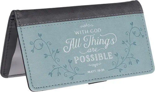 Miniatura 2 de Billetera y chequera de cuero sintético y mensaje cristiano, guarda duplicados de cheques y tarjetas de crédito, para mujeres y hombres, Mathew, Uno