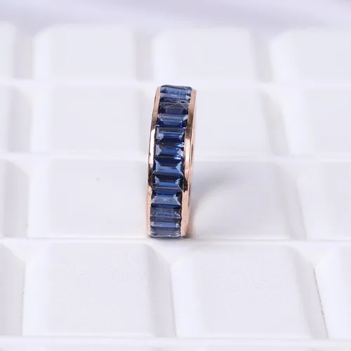 Miniatura 6 de KANISHKA GEMS JEWELS - Banda de zafiro completa a juego para mujer, joyería chapada en oro rosa, regalo de dama de honor, piedra de nacimiento