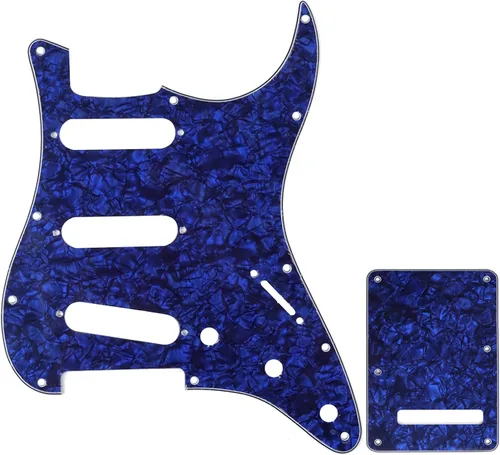 Miniatura 12 de Juego de carcasa para guitarra eléctrica Musiclily SSS 11 agujeros Stratocaster para Fender, hecho en México/EE. UU., crema (1Ply Cream)