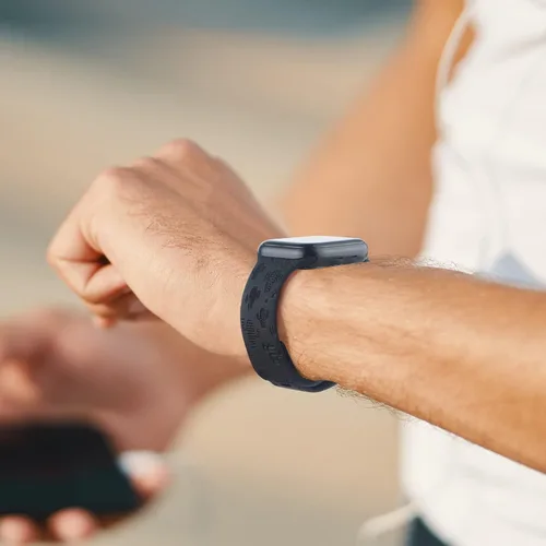 Miniatura 6 de Correa de silicona grabada compatible con Apple Watch de 1.496 pulgadas, 1.575 pulgadas, 1.614 pulgadas, bonita correa deportiva impresa con láser