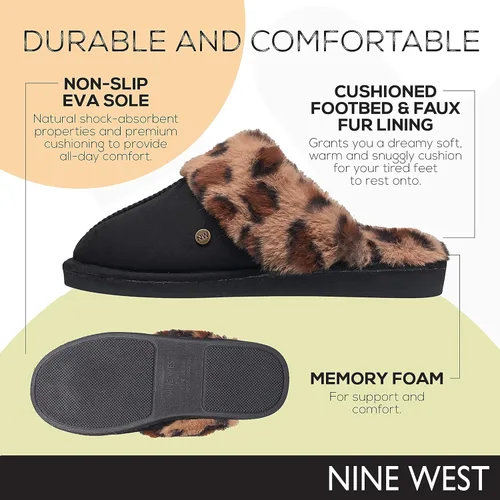 Miniatura 4 de NINE WEST Pantuflas para mujer, extra suaves y cómodas, para invierno, para casa