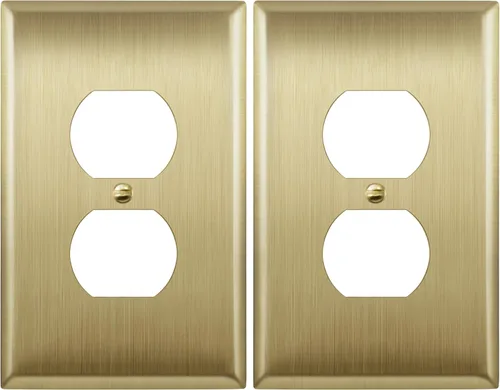 Miniatura 21 de LIDER Placa de pared de metal para receptáculo doble dúplex, resistente a los impactos/corrosión, cubierta de salida de metal, acero inoxidable 430