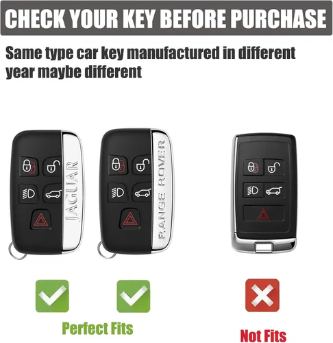 Miniatura 2 de Gematay - Funda para llavero Land Rover Jaguar, compatible con Evoque Velar Sport Discovery Freelander2 LR4 Land Rover Sport Jaguar XF XJ XE F-PACE