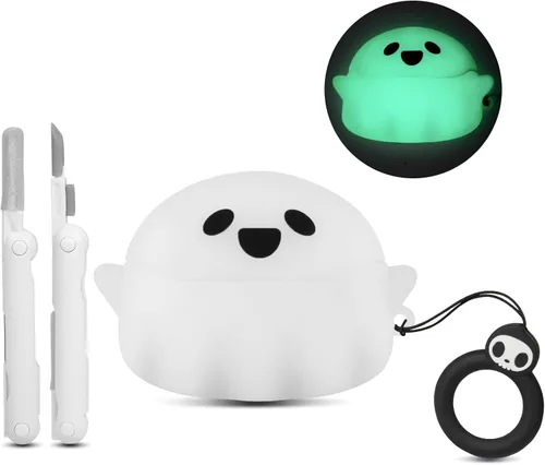 Funda para AirPods Pro 3 2025, bonita y luminosa y divertida funda de fantasma 3D diseñada para Apple AirPods Pro de 3ª generación, funda de