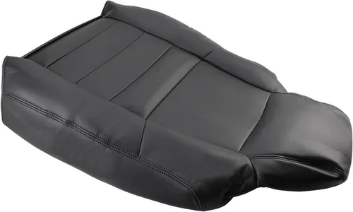 Miniatura 7 de AUTOKAY Funda de asiento perforada para Ford F250 F350 Super Duty Lariat XLT 2004 2005, funda de asiento de cuero negro para conductor y pasajero