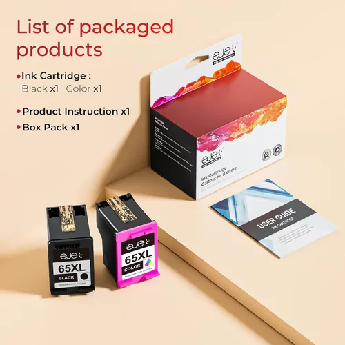 Miniatura 6 de Paquete combinado de cartuchos de tinta 65XL negro/color de repuesto para HP 65 Ink 65XL compatible con impresora HP DeskJet 3752 3755 3700 3772