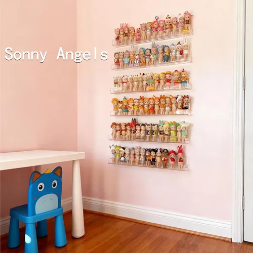 Miniatura 2 de Paquete de 2 estantes transparentes para esmalte de uñas montados en la pared, estantería flotante de acrílico invisible de 15 pulgadas, estante