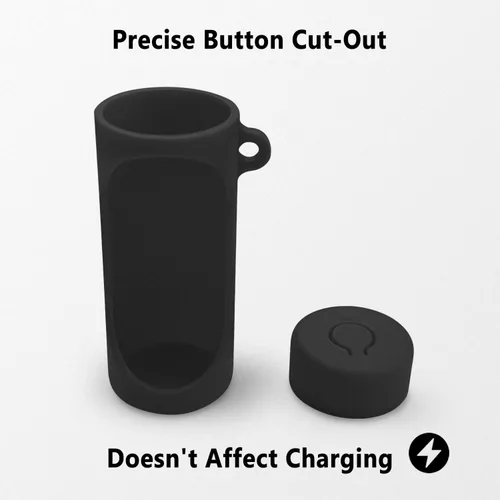 Miniatura 3 de Geiomoo Funda de silicona compatible con Nothing Ear Stick, cubierta protectora con mosquetón (negro)