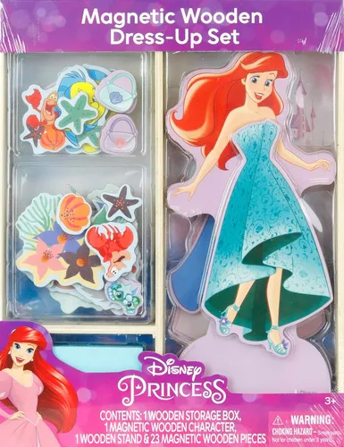 Miniatura 5 de Barbie - Juguete magnético de madera para disfrazarse, juego de simulación con muñeca Barbie de madera, trajes para mezclar y combinar y caja