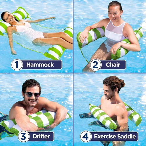 Miniatura 3 de Aqua Original Monterey - Hamaca flotante 4 en 1 para piscina y hamaca de agua, multiusos, inflable para adultos, material patentado de PVC grueso