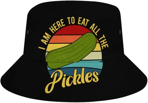 Miniatura 18 de Divertido sombrero de pescador de pepinillos, sombreros de sol de playa para mujeres y hombres, viajes de verano, sombreros de pescador al aire