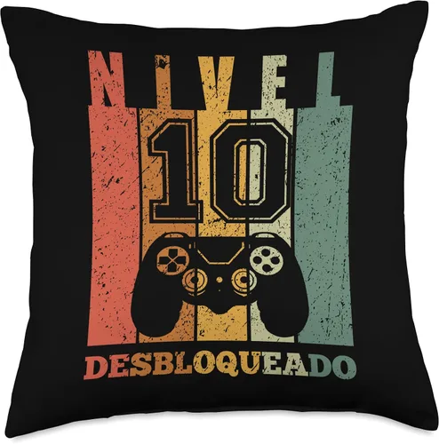 Miniatura 5 de 10 Años Regalo Cumpleaños Para Hombre, Niño Regalo Años Gamer Nivel 10 Desbloqueado - Almohada (16 x 16 pulgadas), multicolor