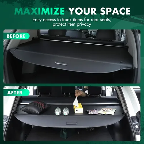 Miniatura 6 de SCITOO Cubierta de carga 2004-2010 Compatible con BMW X3 2.5L Cubierta retráctil trasera de cajuela mejorada con aluminio PVC y plástico