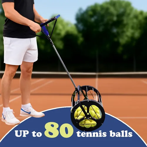 Miniatura 2 de Recogedor multifuncional de pelotas de tenis con 36 – Cesta de almacenamiento de pelotas de tenis y lanzador de pelotas, ideal para principiantes