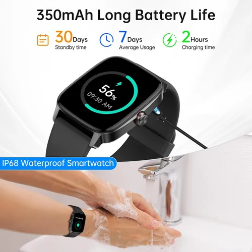 Miniatura 8 de Relojes inteligentes para mujeres y hombres con llamada Bluetooth y voz IA, rastreador de fitness HD de 1.85" con monitor de frecuencia cardíaca