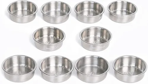 Miniatura 6 de Repisa de alimentación de Gecko con cresta [ventosa], con 10 tazas de acero inoxidable para alimentos de 0.5 onzas, cuencos de comida para reptiles