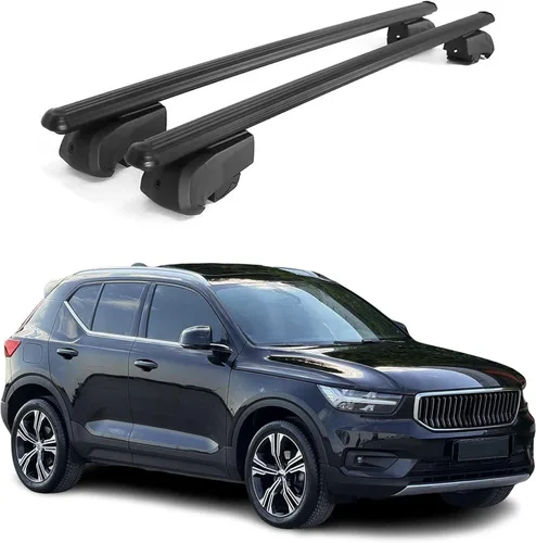 OMAC Barras transversales para portaequipajes Volvo XC40 2019-2026 con cerradura de 165 libras, aluminio negro, 2 unidades para portaequipajes,