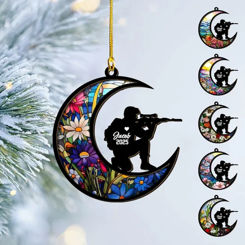 Miniatura 12 de Adornos de Navidad del ejército estadounidense, adorno de veterano para hombres y mujeres, adornos patrióticos para decoración de árbol de Navidad