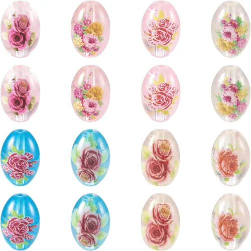 Miniatura 20 de Craftdady - Cuentas de vidrio soplado 2-2 colores mezclados
