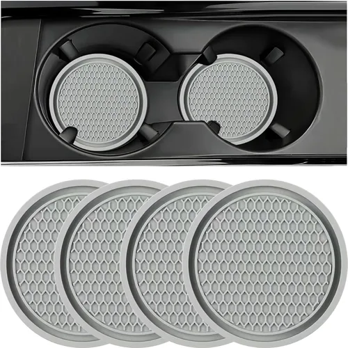 ZSDY - Posavasos para el automóvil, 4 soportes universales antideslizantes de silicona integrados en portavasos con adornos, juegos de accesorios